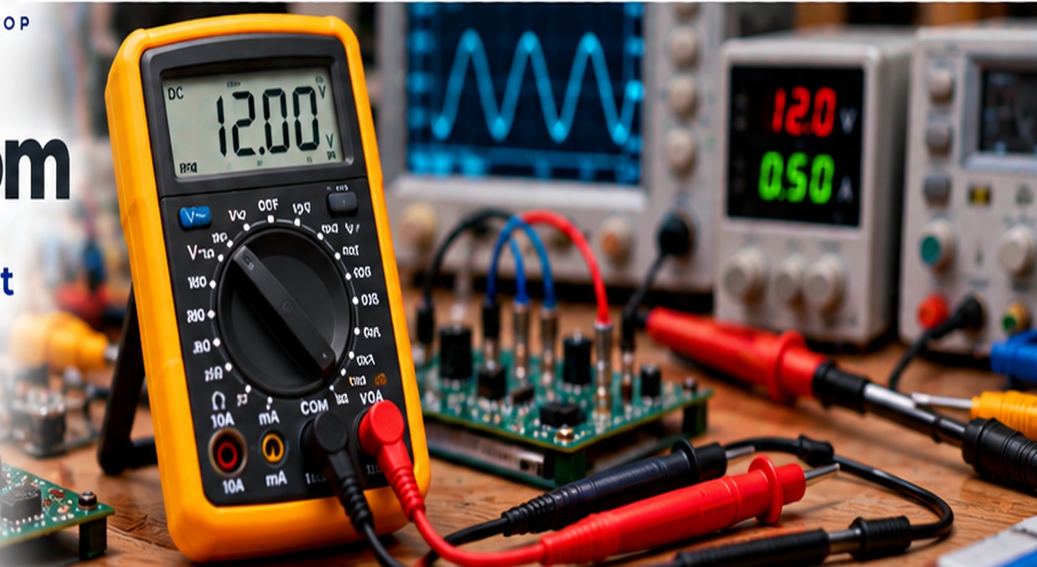 Digital electrical meter and electronics test bench